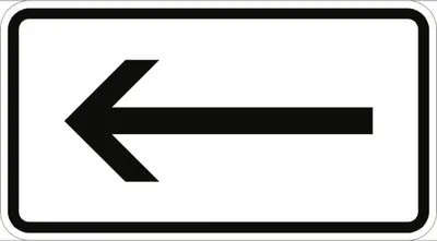 Produktbild von Verkehrsschild VZ1000-10, Richtung, linksweisend, Alu, RA2, 600x330 mm