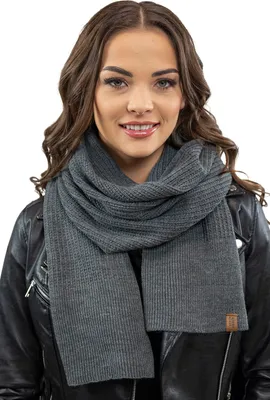 Image de Vivisence ladies winter scarf warm and cosy neck cover for winter and autumn warm thick scarf, classic winter scarf for women,  EU, dark grey, one size fits all