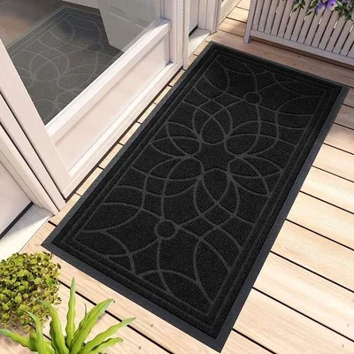 Produktbild von DigiRigi® Schmutzfangmatte für außen – rutschfeste Fußmatte 60 x 120 cm, waschbar, wetterfest, Polypropylen mit Gummirückseite, schwarz