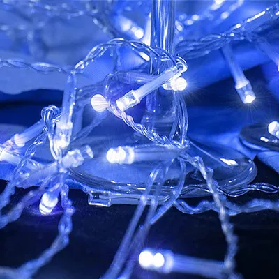 Produktbild von Salcar 2m 80 LED Lichterkette Eisregen LED außen, Lichterkette Weihnachten, Lichtervorhang Fenster IP44, 8 Betriebsmodi mit Memory-Funktion - Blauweiß