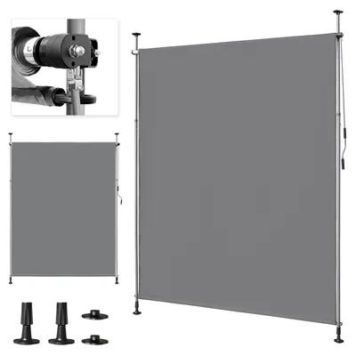 Produktbild von LEADZM Senkrechtmarkise Klemmmarkise 200x270x(210-310) cm Vertikalmarkise Balkonmarkise Sonnenmarkise Sonnenschutz, Sichtschutz, ausziehbar - Grau