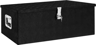 Obrázek produktu pro Úložný box černý 90 x 47 x 33,5 cm hliník