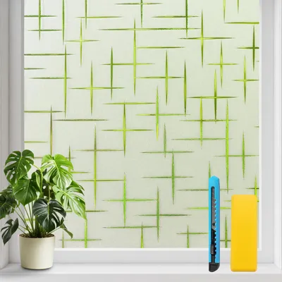Sichtschutz-Fensterfolie Milchglas mit Sternmuster, 44,5x200 cm