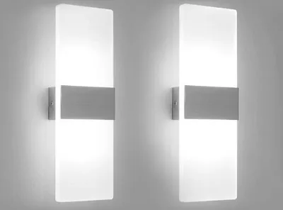 Produktbild von EINFEBEN 2 Stueck LED Wandleuchte innen 12W Modern Wandlampe Acryl Wandbeleuchtung fuer Wohnzimmer Schlafzimmer Treppenhaus Flur,Kaltweiss