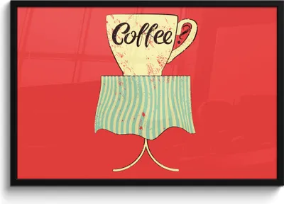 Produktbild von MuchoWow® MuchoWow® Gerahmtes Poster Kaffee? - Sprichwörter - Kaffeetasse - Vintage - Zitate 90x60 cm - Poster mit zchwarzem Bilderrahmen - Fotorahmen - Foto-Plakat