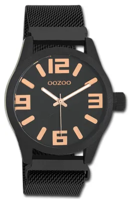 Immagine prodotto di Oozoo Damenuhr, orologio da polso da donna, cinturino in metallo nero, movimento al quarzo, quadrante analogico, modello D3UOC10734