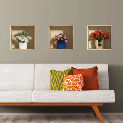 Zdjęcie produktu dla Naklejki z efektem 3D przedstawiające bukiety kwiatów, 40 x 120 cm