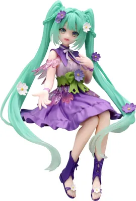 Productafbeelding van Hatsune Miku Noodle Stopper PVC-beeldje, bloemenelf, cosmos, paarse kleur, versie 14 cm