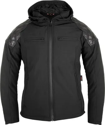 Produktbild von Herren Motorradjacke Softshell Hoodie gesteppte Schultern Protektoren Jacke(S)