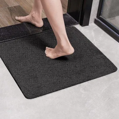 Produktbild von Famanu Duschmatte Antirutsch 60 x 60 cm - Schwarz, mit Abfluss, schnelltrocknend, weiche PVC-Oberfläche