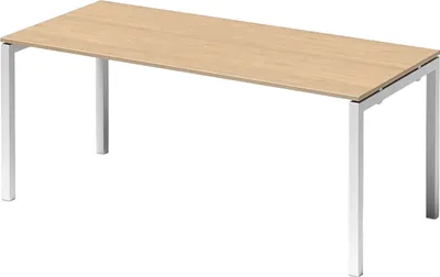 Produktbild von Bisley Cito Schreibtisch U-Gestell fixiert - Nachbildung Ahorn, Größe:  180 x 80 cm, Gestell: Verkehrsweiß