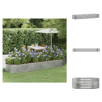 Obrázek produktu pro vidaXL Vyvýšený záhon z oceli s práškovým nástřikem 322x100x36 cm Stříbrná - Květináče a květináče