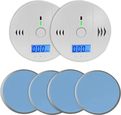 Produktbild von 2x Kohlenmonoxid-Detektor m. 8 cm Magnethalterung 85 dB CO-Melder Eaxus