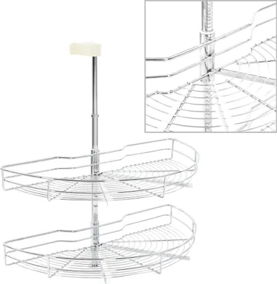 Obrázek produktu pro vidaXL Dvoupatrový kuchyňský drátěný koš stříbrný 180 stupňů 75x38x80 cm