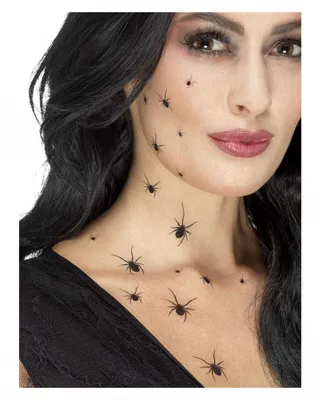 Produktbild von Halloween Spinnen Tattoos für Hexen & Vampir Kostüme