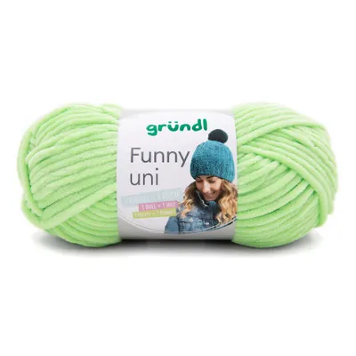 Produktbild von Gründl Chenillegarn Funny uni,100g/120m,Babywolle,100% Polyester,Häkel-und Strickgarn 21 hellgrün