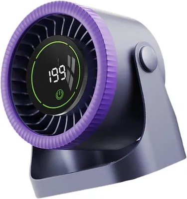Productafbeelding van VHV - Bureauventilator - USB-bureauventilator - USB-oplaadbaar, met digitaal display - voor kantoor, slaapkamer, thuiswerken