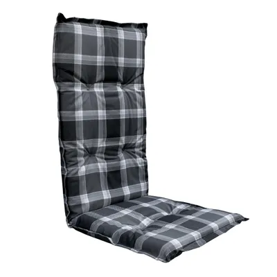 Produktbild von Universal Hochlehner Auflage - Karo - Garten Stuhl Polster Sitz Kissen grau gemustert
