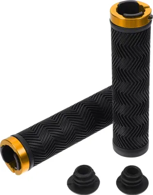 Produktbild von 1 Satz Fahrradlenkergriffe, rutschfeste ergonomische Fahrradgriffe, Lock-on Lenkergriffe für E-Bike Trekking Bike Mountainbike, Schwarz Gelb