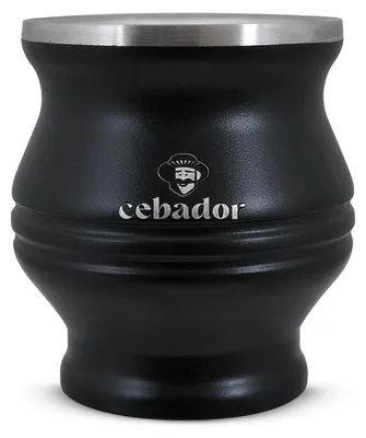 Produktbild von Cebador - TermoColador Mate Becher Schwarz 190ml - Doppelwandiger Edelstahl Thermobecher - Hält Temperatur Lange - Yerba Mate
