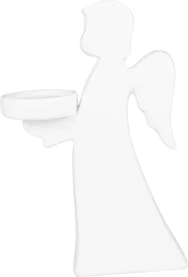 Produktbild von Riffelmacher Engel mit Teelichthalter 18 cm| Porzellan Weiß | Weihnachtsdeko Figur 71258