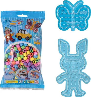 Produktbild von Hama Set Schmetterling & Kaninchen mit 500 Maxi-Bügelperlen und Stiftplatten