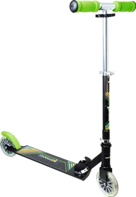 Produktbild von muuwmi Aluminium Scooter Neon – Tretroller, 125 mm, ABEC 5, , höhenverstellbar, LED-Leuchtrollen, grün-schwarz