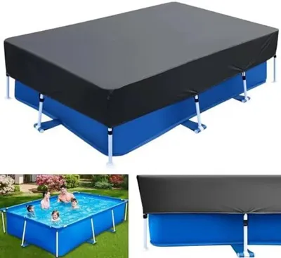 Produktbild von 2x3m Poolabdeckung 300x200cm Poolabdeckplane Staubdicht für Rechteckiger Rahmen Pool Protector Rectangular Rectangle Pool Cover Set