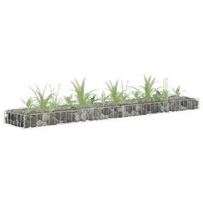 Zdjęcie produktu dla Podwyższona Donica Gabionowa, Galwanizowana Stal, 180X30X10 Cm Lumarko!