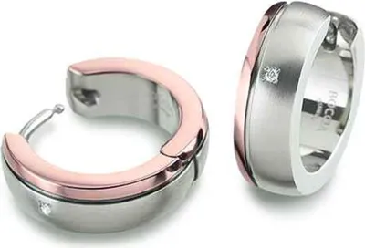 Produktbild von Boccia Titanium 0539-17 Damen Creolen Titan Bicolor Rose weiß