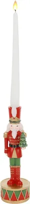 Produktbild von Goodwill Nussknacker Kerzenhalter Gold-Rot-Grün H 25 cm