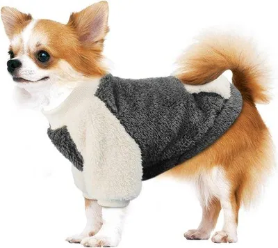 Produktbild von Warme Hundewinterjacke mit Fleecezak für kleine Hunde/Puppy's, grau, XXL
