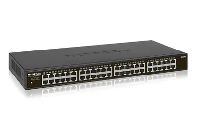 Zdjęcie produktu dla NETGEAR GS348, Nie zarządzany, Gigabit Ethernet (10/100/1000), Możliwości montowania w stelażu, 1U