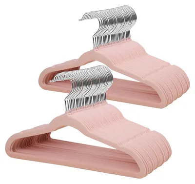 Produktbild von Elzusha - Samtkleiderbügel für Kinder - 66 Stück - 35 cm - Rosa