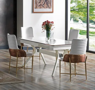 Obrázek produktu pro Jídelní set stůl 6x židle designový moderní nábytek příborník
