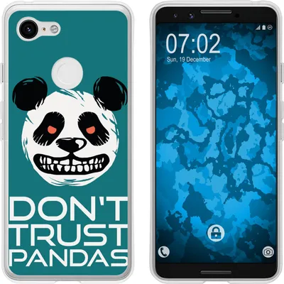 Produktbild von PhoneNatic Case kompatibel mit Google Pixel 3 Silikon-Hülle Crazy Animals Panda M2