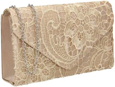 Image de Pochette en cuir pour femme, dorée, taille unique
