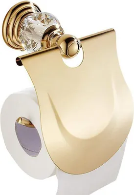 Produktbild von Toilettenpapierrollenhalter mit Deckel, Wandhalterung, Papierhalter, Toilettenpapierspender, Gold