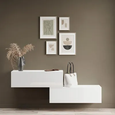 Produktbild von Planetmöbel Flur Möbel Garderobe Hängeschrank 2x 100 cm weiß, Wandgarderobe hängend oder stehend