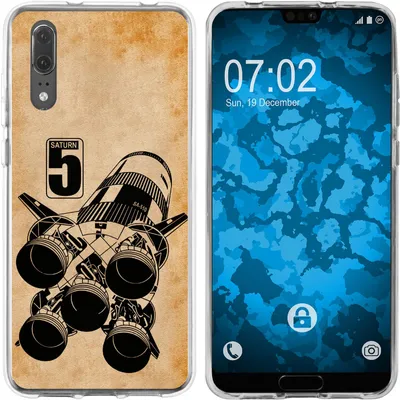 Produktbild von PhoneNatic Case kompatibel mit Huawei P20 Silikon-Hülle Space Moon Rocket M3