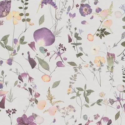 Produktbild von Profhome 397462-GU Blumen Tapete Floral matt violett grün gelb 5,33 m2