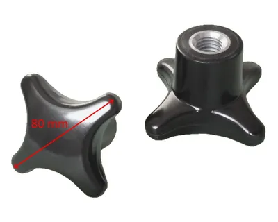Produktbild von 1 Stück Kreuzgriffmutter M16 - DIN 6335 Kreuzmutter Stahlgewinde  Ø80 mm