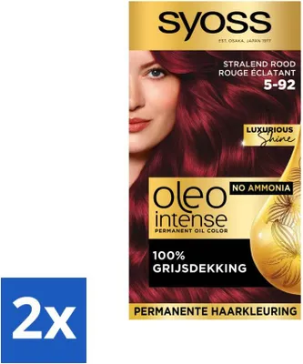 Image de SYOSS - Oleo Intense 5-92 - Teinture pour cheveux - Coloration permanente - Rouge éclatant - Couleur longue durée - Pack avantage - 2 pièces