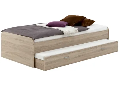 Image de FMD Möbel PEDRO 4 Lit avec couchette d'appoint - Chêne - Dimensions : 94 cm x 50,5 cm x 203 cm ; 800-004