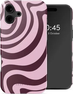 Zdjęcie produktu dla Selencia Vivid Backcover z MagSafe dla Apple iPhone 16 - Wavy Swirl Pink Plum