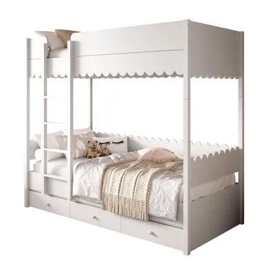 Produktbild von BABUSHKA Kinderetagenbett 90x200 cm, weiß
