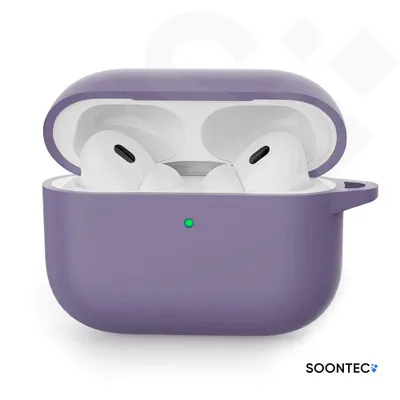 Produktbild von SOONTEC Kopfhörer-Schutzhülle Lavendel SOONTEC Hülle für AirPods Pro 3. Generation Case mit Karabiner-Ring