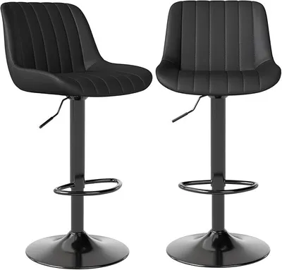 Imagen del producto de Juego de 2 taburetes de bar, taburetes giratorios con respaldo, color
