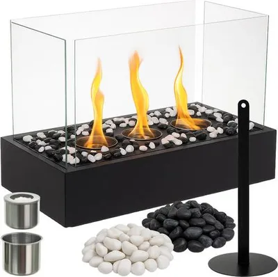 Produktbild von Freistehender Bioethanol-Kamin, 45x30x21 cm, Glaswände