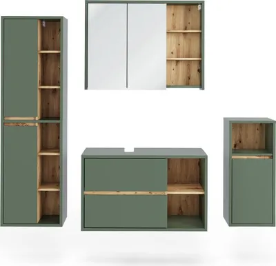Produktbild von Badmöbel-Set Vicco Viola Grün/Artisan 4 Teile, Model 55211